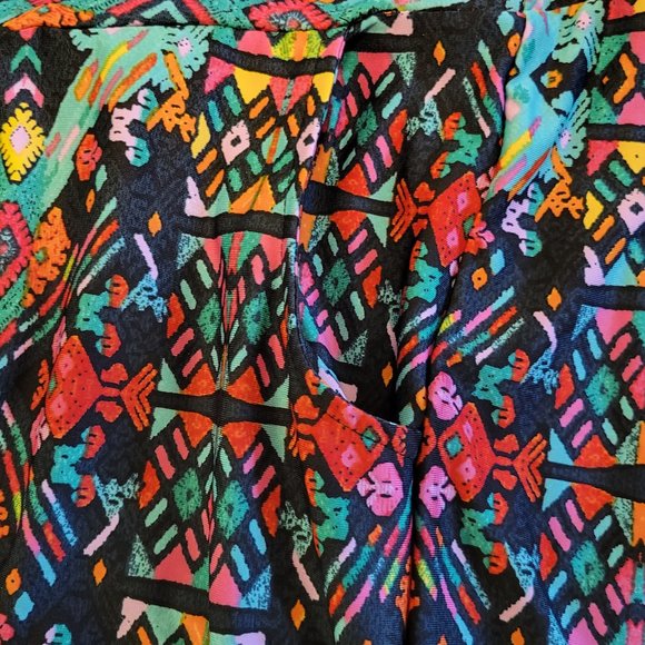 New Directions silky colorful goucho wide leg palazzo pants w/pockets sz: S - Picture 4 of 5